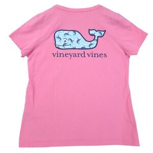 Vineyard Vines Marlin Whale Logo Pocket T-Shirt Women L Pink Beachy Summer Tee